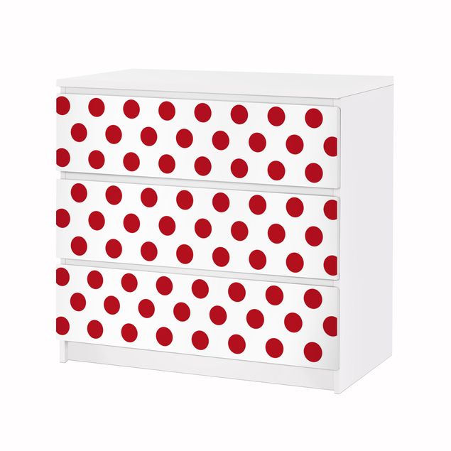 Pellicole adesive per mobili cassettiera Malm IKEA No.DS92 Punto Design Girly Bianco