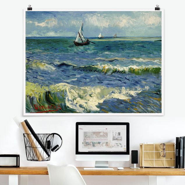 Quadri impressionisti Vincent Van Gogh - Paesaggio marino vicino a Les Saintes-Maries-De-La-Mer