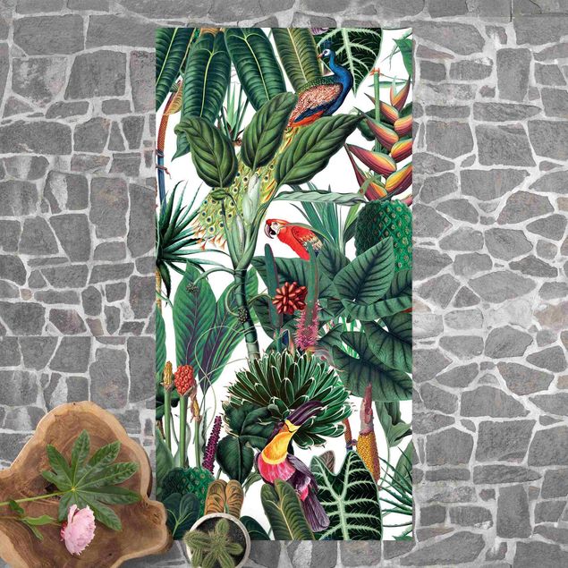 tappeto passatoia Motivo di foresta tropicale colorata