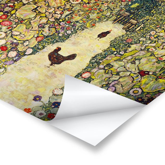 Riproduzioni quadri Gustav Klimt - Sentiero del giardino con galline