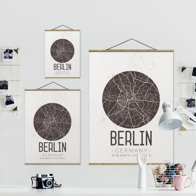 Quadri stampe Mappa della città di Berlino - Retrò