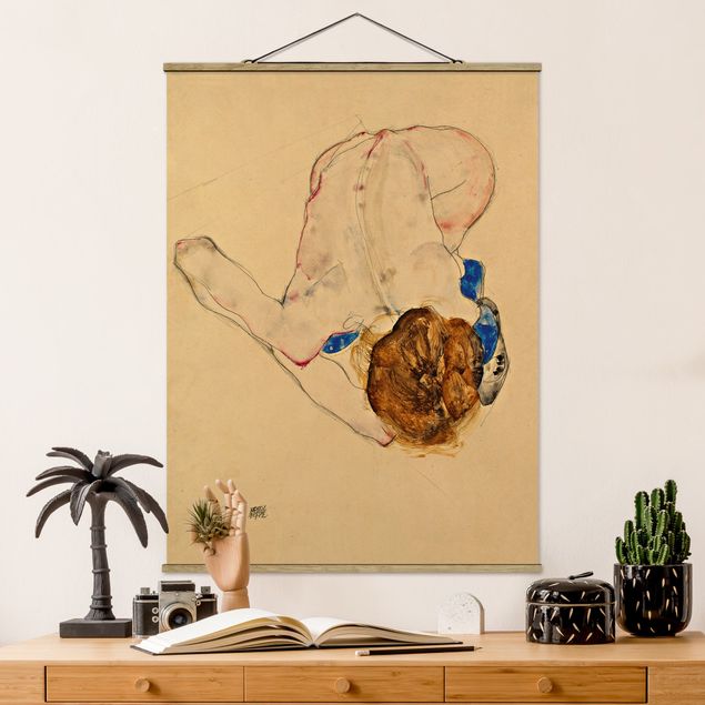 Riproduzioni quadri famosi Egon Schiele - Atto flesso in avanti