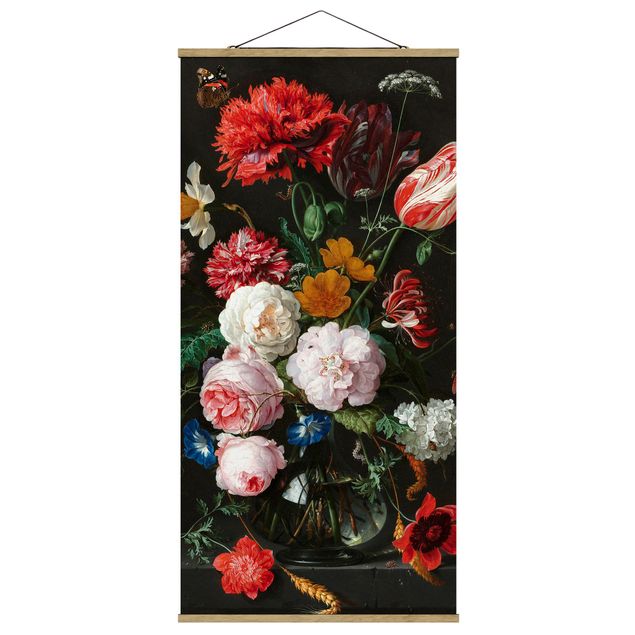 Quadri di fiori Jan Davidsz De Heem - Natura morta con fiori in un vaso di vetro