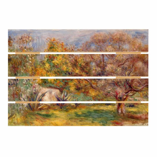 Quadri in legno con paesaggio Auguste Renoir - Giardino degli ulivi