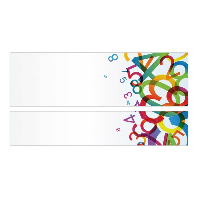 Carta adesiva per mobili IKEA - Malm Letto basso 140x200cm Colourful Numbers