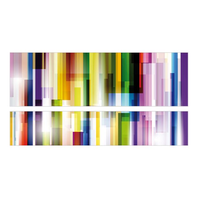 Carta adesiva per mobili IKEA - Malm Letto basso 140x200cm Rainbow Cubes