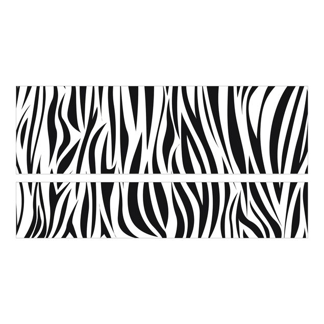 Carta adesiva per mobili IKEA - Malm Letto basso 140x200cm Zebra Pattern