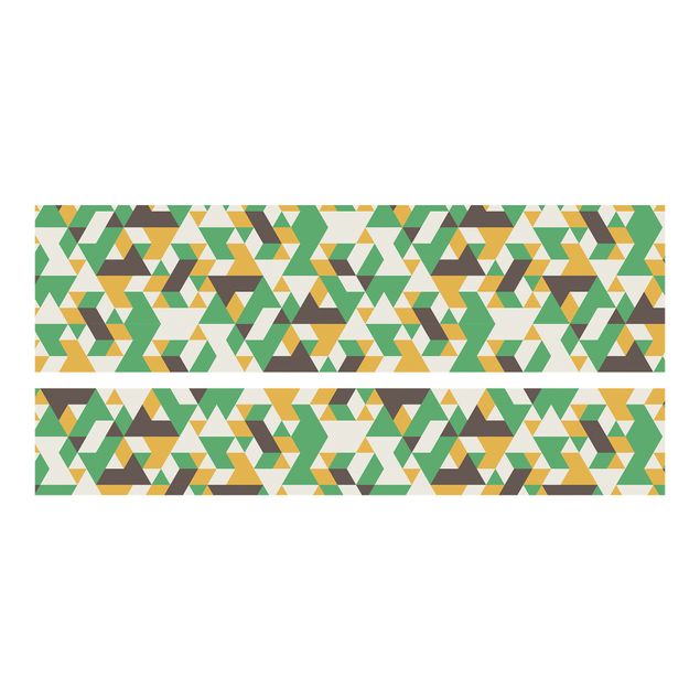 Carta adesiva per mobili IKEA - Malm Letto basso 160x200cm No.RY34 Green Triangles
