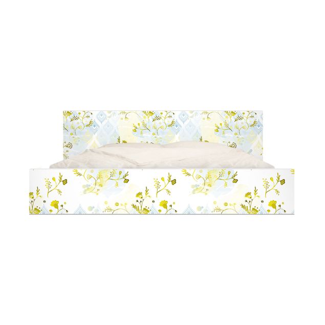 Pellicole adesive per mobili letto Malm IKEA Oasi Motivo floreale