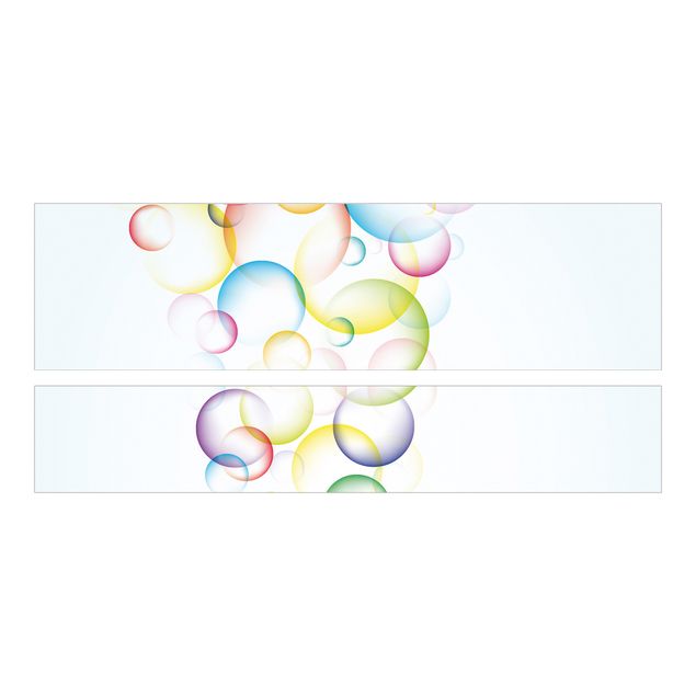 Carta adesiva per mobili IKEA - Malm Letto basso 160x200cm Rainbow Bubbles