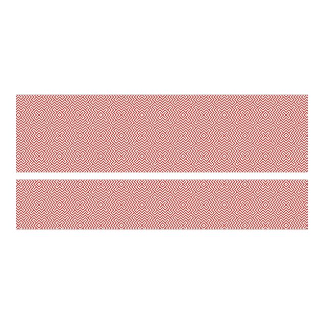 Carta adesiva per mobili IKEA - Malm Letto basso 160x200cm Red Geometric stripe pattern
