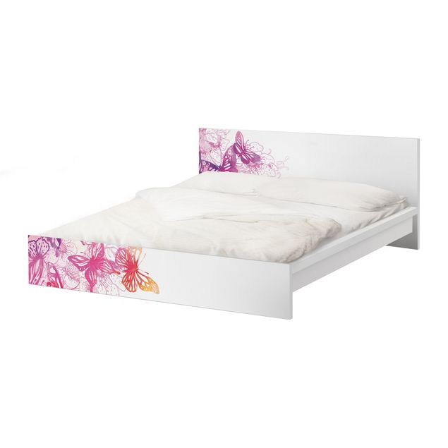 Carta adesiva per mobili IKEA - Malm Letto basso 160x200cm Butterfly Dream