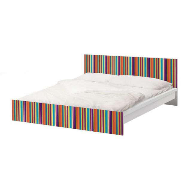 Carta adesiva per mobili IKEA - Malm Letto basso 180x200cm Happy Stripes
