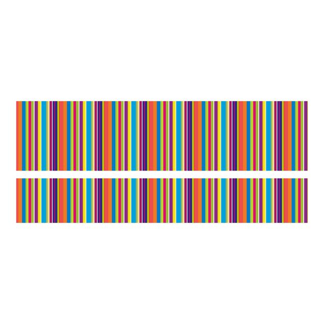 Carta adesiva per mobili IKEA - Malm Letto basso 180x200cm Happy Stripes