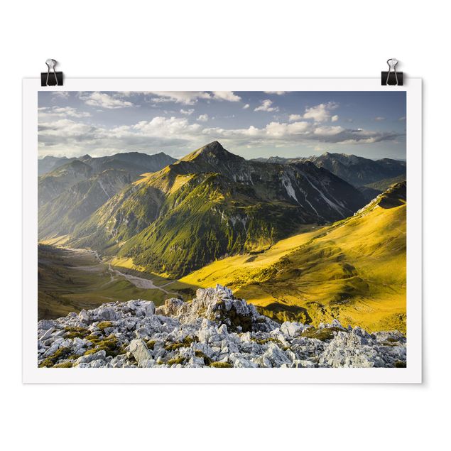 Quadri natura Montagne e valle delle Alpi di Lechtal in Tirolo