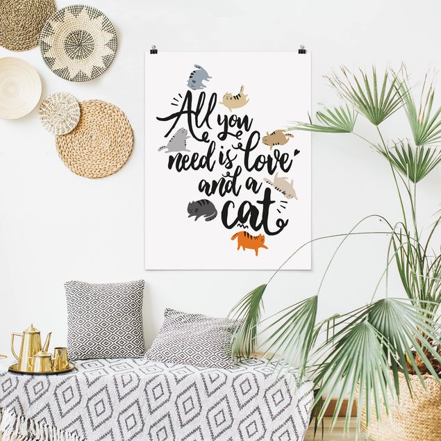 Quadro moderno All You Need Is Love And A Cat