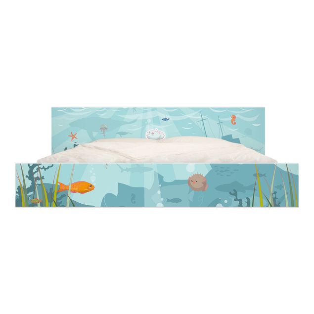 Pellicole adesive per mobili letto Malm IKEA No.EK57 Paesaggio oceanico