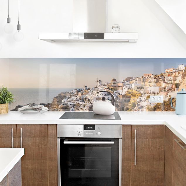 Rivestimenti per cucina con paesaggio Panorama di Oia