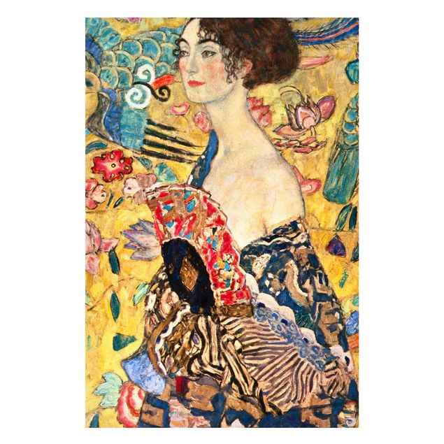 Stampe quadri famosi Gustav Klimt - Signora con ventaglio