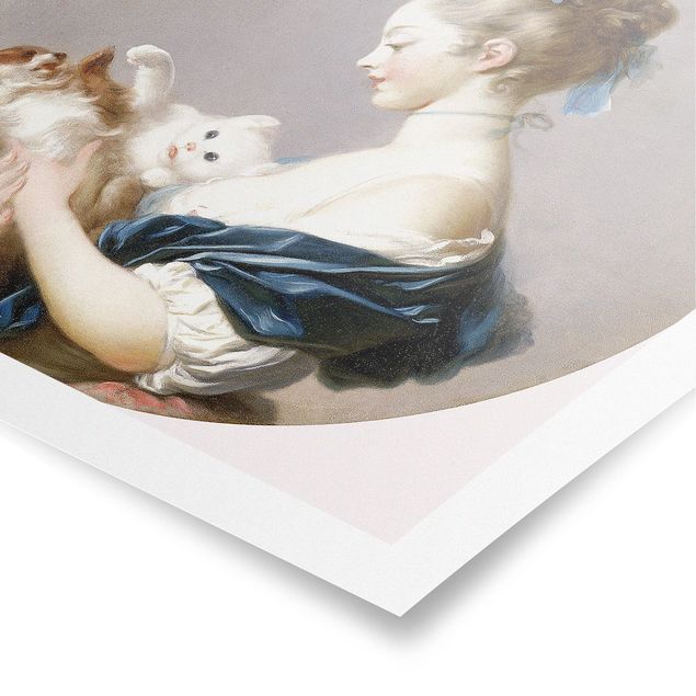 Quadri moderni   Jean Honoré Fragonard - Ragazza che gioca con un cane e un gatto