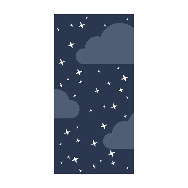 tappeto blu soggiorno Stelle stilizzate nel cielo notturno