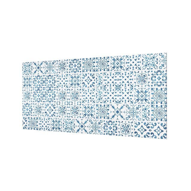 Paraschizzi in vetro - Tile pattern Blue White