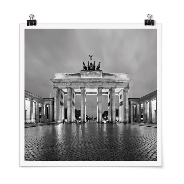 Quadri in bianco e nero Porta di Brandeburgo illuminata II