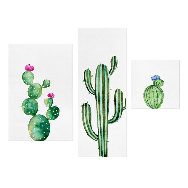 Quadri Set di cactus ad acquerello