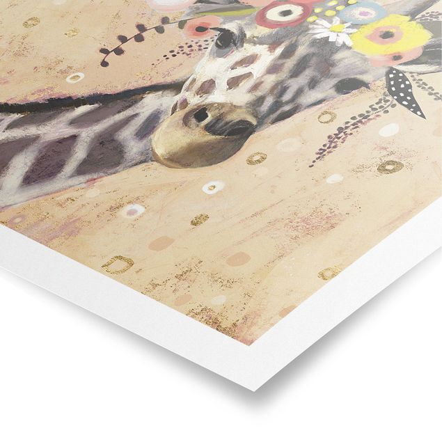 Poster animali Giraffa Klimt