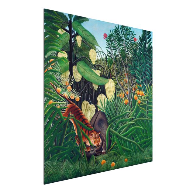 Quadri con paesaggio Henri Rousseau - Lotta tra una tigre e un bufalo