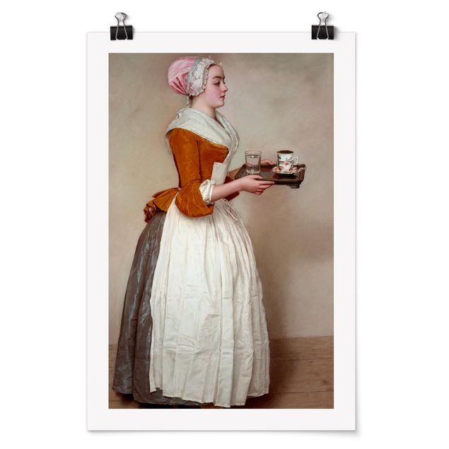 Poster vintage Jean Etienne Liotard - La ragazza del cioccolato