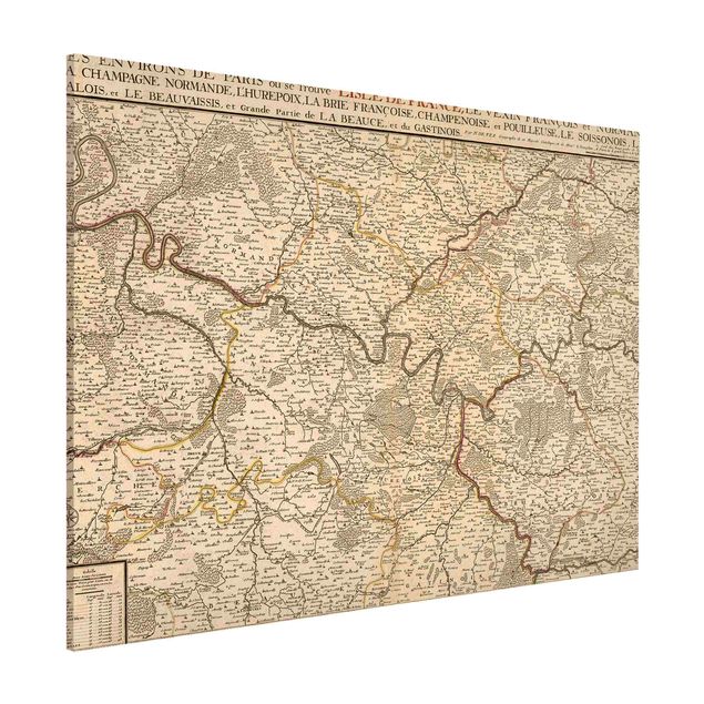 Lavagna magnetica planisfero Mappa vintage Francia