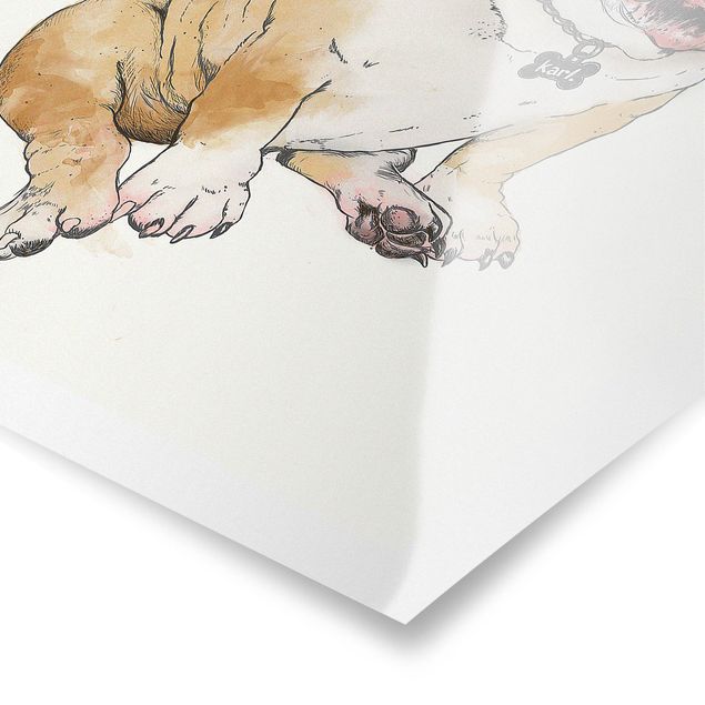 Quadri Illustrazione - Cane Bulldog Pittura