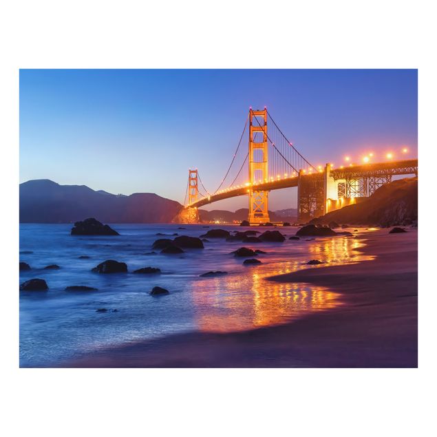 Paraschizzi in vetro - Golden Gate Bridge all'alba - Formato orizzontale 4:3