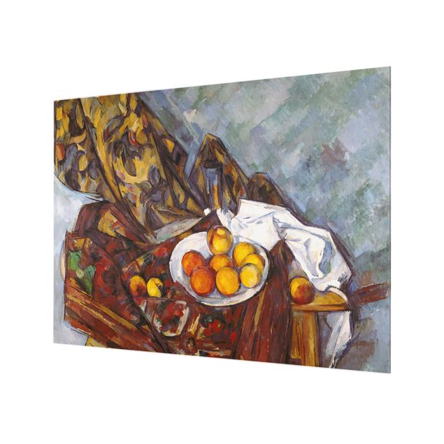 Paraschizzi con frutta e verdura Paul Cézanne - Natura morta, tendaggio di fiori e frutta