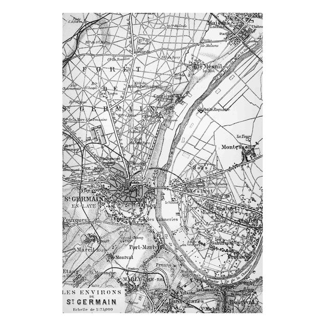 Lavagna magnetica mappamondo Mappa vintage St Germain Parigi