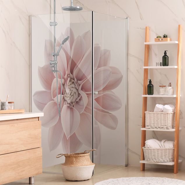 Rivestimento per doccia - Dalia in pastello bianco e rosa