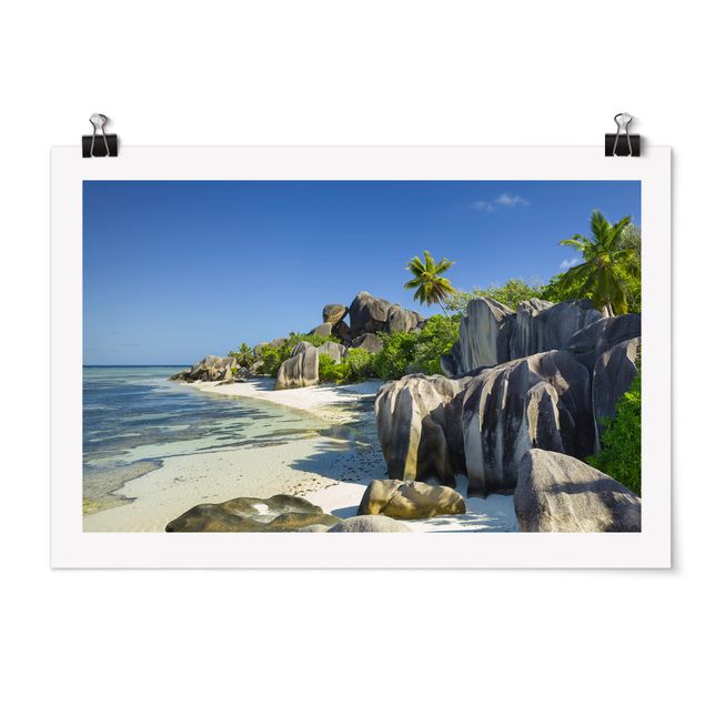 Poster spiaggia mare Spiaggia da sogno Seychelles