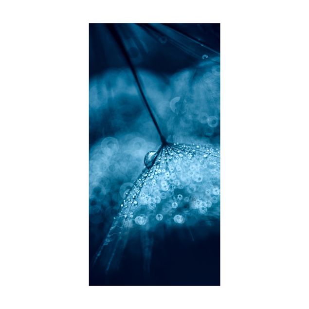 tappeto blu Soffione blu sotto la pioggia