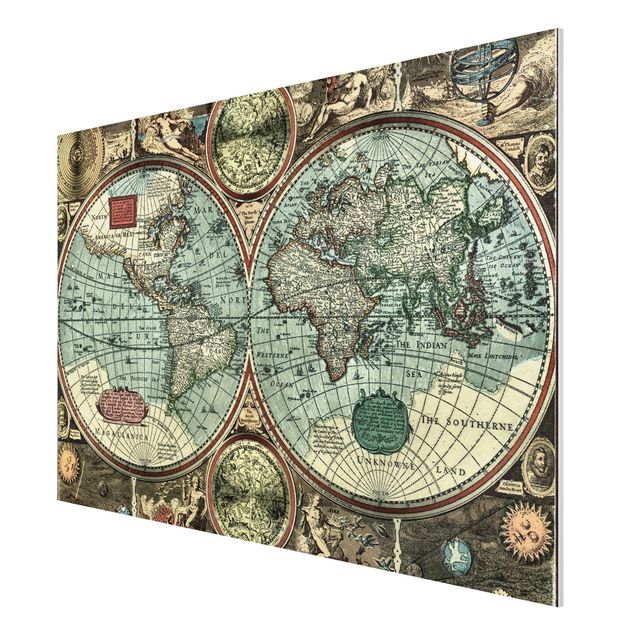 Quadro mappamondo Il vecchio mondo
