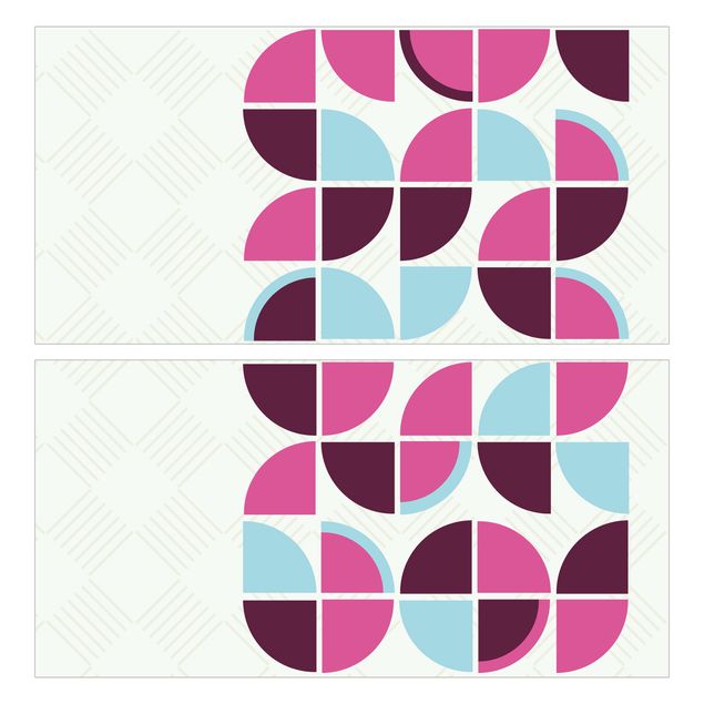 Carta adesiva per mobili IKEA - Malm Cassettiera 2xCassetti - A retro circles pattern design