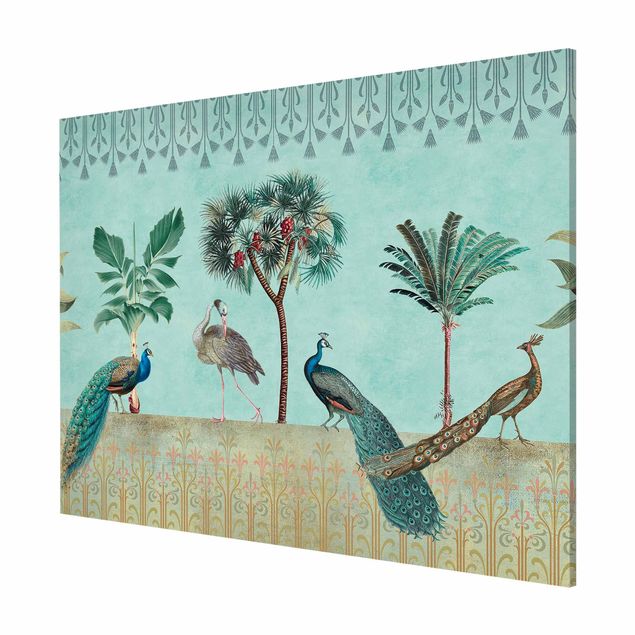 Quadri vintage Collage vintage - Uccello tropicale e palme