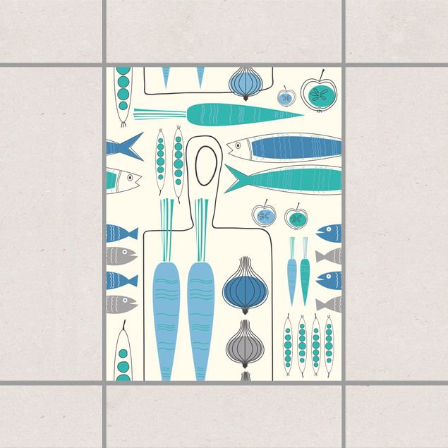 Adesivi per piastrelle con disegni Fisherman Friends Blue