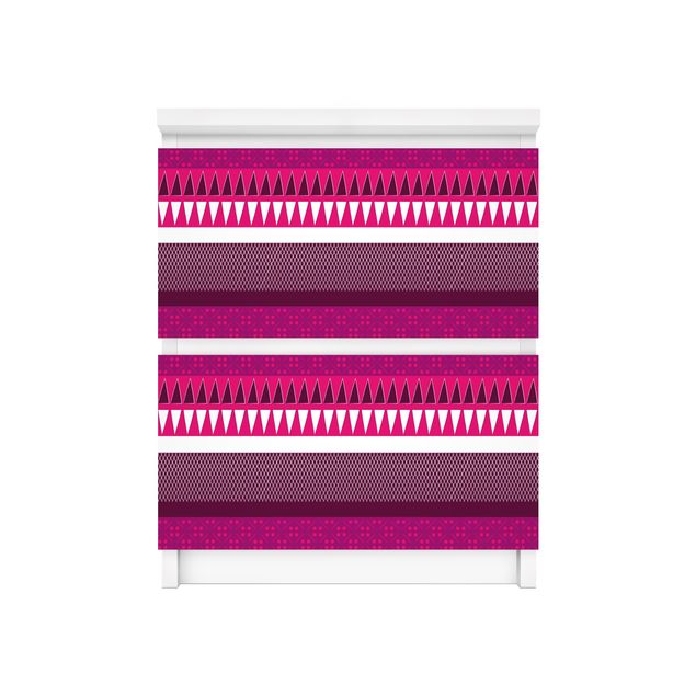Carta adesiva per mobili IKEA - Malm Cassettiera 2xCassetti - Pink Ethnomix