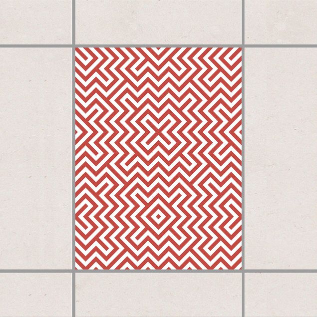 Adesivi per piastrelle con disegni Motivo a strisce geometriche rosse