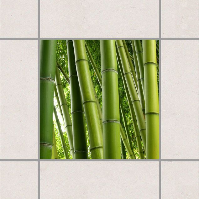 Adesivi per piastrelle con fiori Alberi di bambù n.1