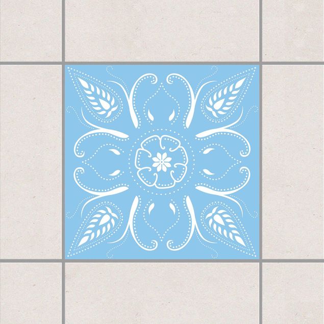 Adesivi per piastrelle fiori Bandana Azzurro