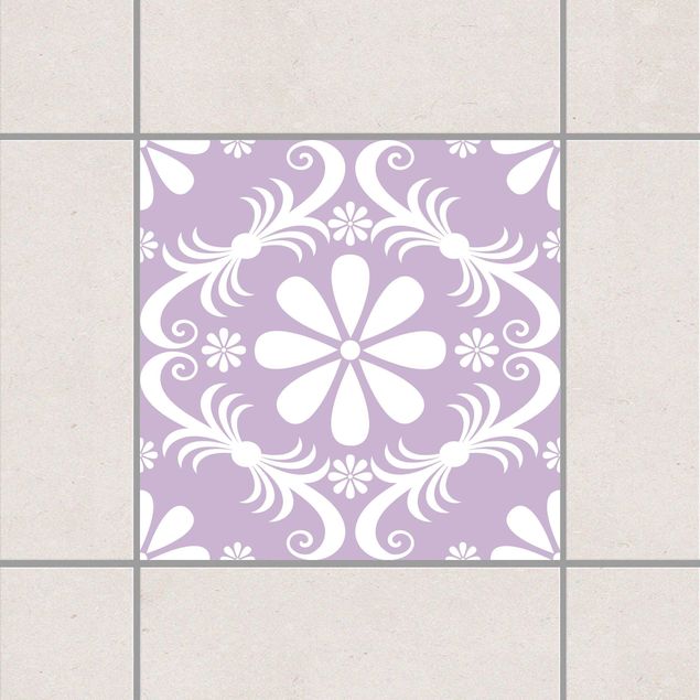 Adesivi per piastrelle con fiori Design floreale Lavanda