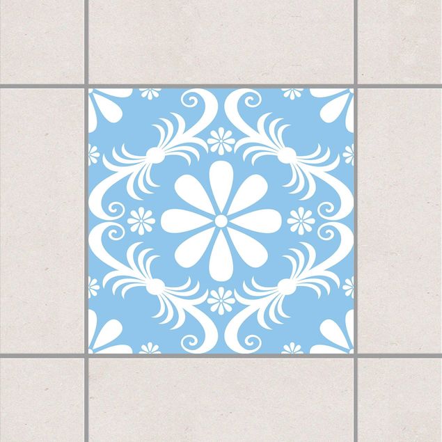 Adesivi per piastrelle fiori Design floreale azzurro