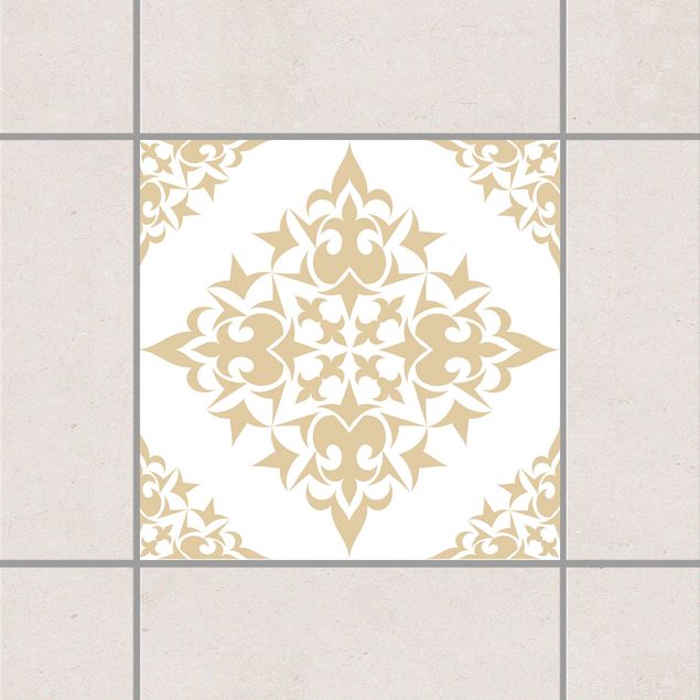 Adesivi per piastrelle con disegni Disegno di piastrelle Bianco Marrone chiaro